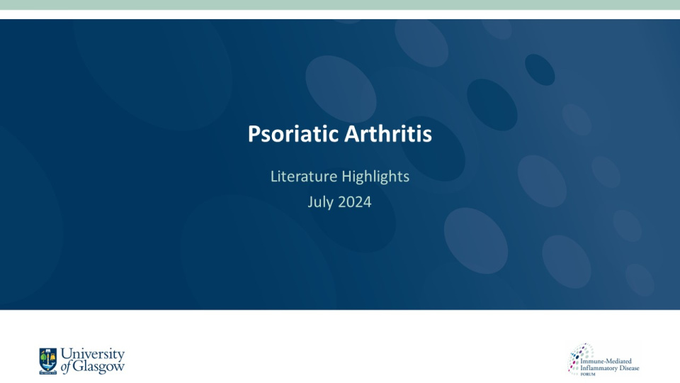 Literature review thumbnail: PsA Literature Highlights - July 2024