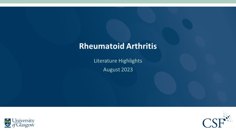 Literature review thumbnail: RA Literature Highlights – August 2023
