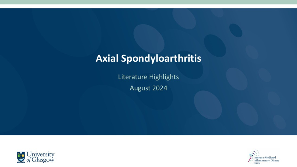 Literature review thumbnail: AxSpA Literature Highlights - August 2024