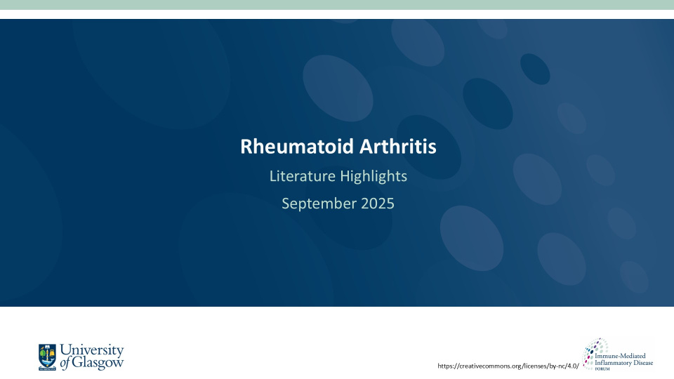 Literature review thumbnail: RA Literature Highlights - September 2025