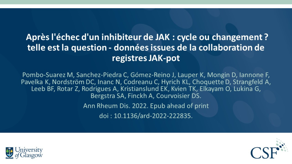 Publication thumbnail: After JAK Inhibitor Failure: To Cycle Or To Switch, That Is The Question – Data From The JAK-Pot Collaboration of Registries