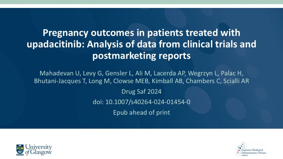 Publication thumbnail: Pregnancy outcomes in patients treated with upadacitinib: Analysis of data from clinical trials and postmarketing reports