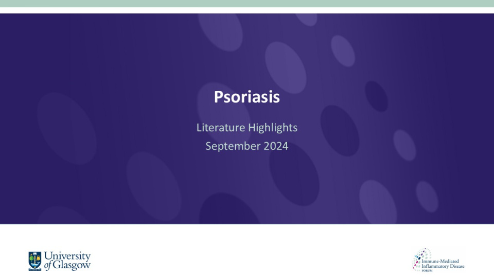 Literature review thumbnail: Psoriasis Literature Highlights - September 2024