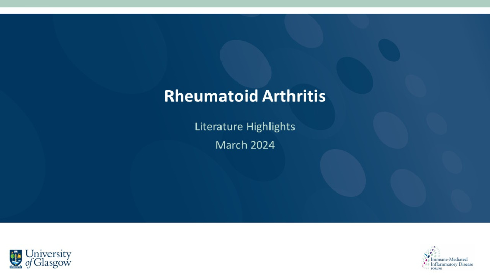 Literature review thumbnail: RA Literature Highlights - March 2024
