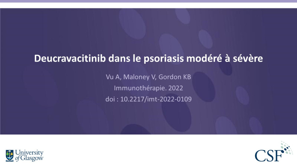 Publication thumbnail: Deucravacitinib dans le psoriasis modéré à sévère
