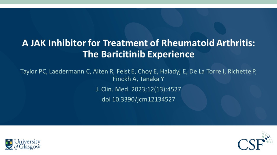 A Jak Inhibitor For Treatment Of Rheumatoid Arthritis The Baricitinib Experience Publications