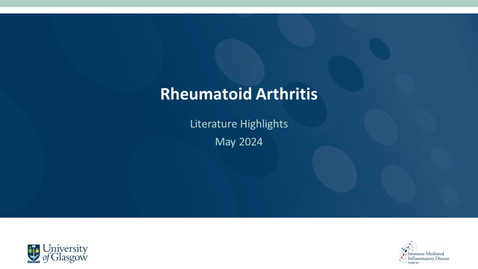 Literature review thumbnail: RA Literature Highlights - May 2024