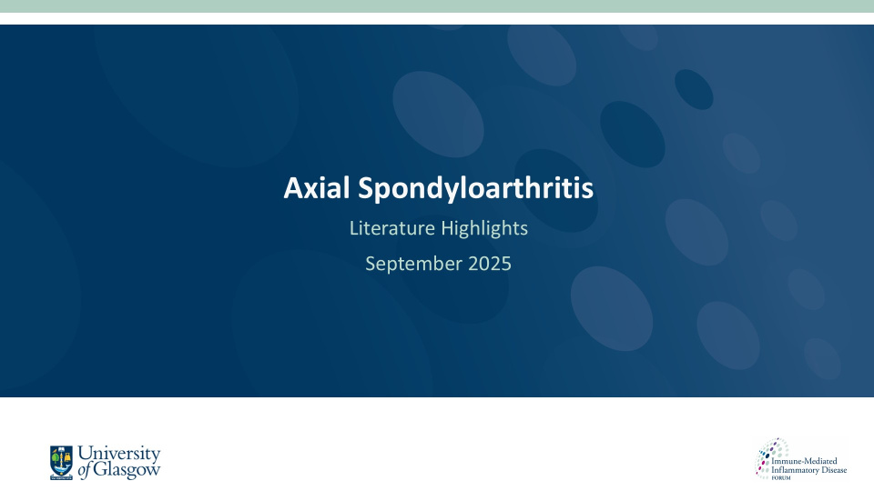 Literature review thumbnail: AxSpA Literature Highlights - September 2025
