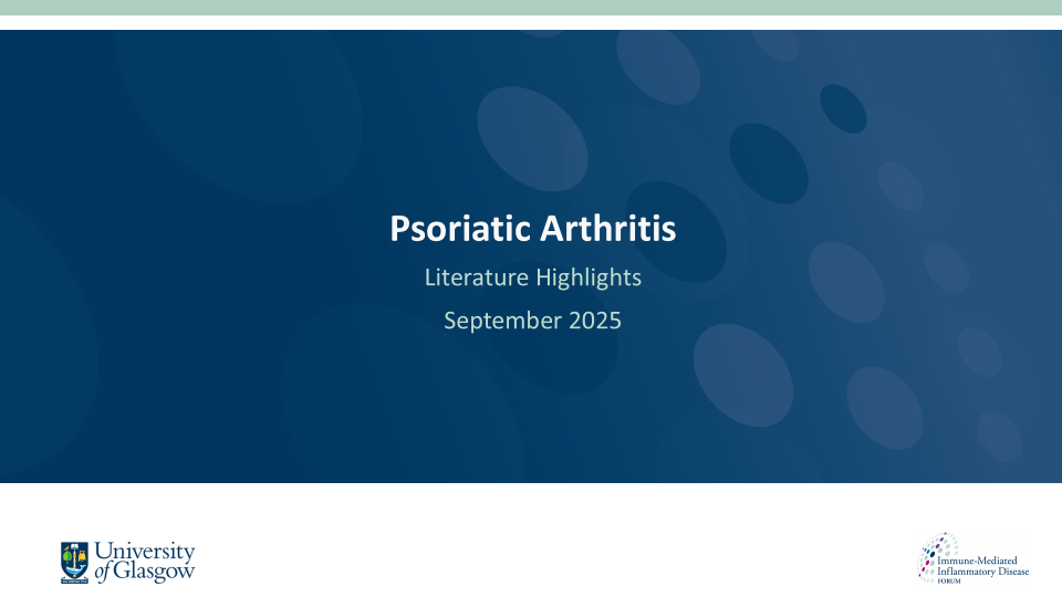 Literature review thumbnail: PsA Literature Highlights - September 2025