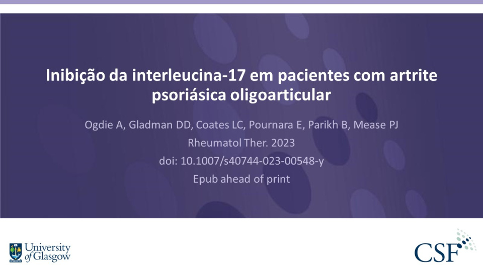 Publication thumbnail: Inibição da interleucina-17 em pacientes com artrite psoriásica oligoarticular