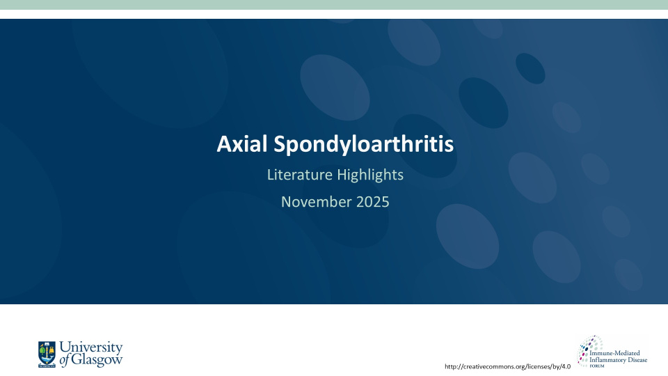 Literature review thumbnail: AxSpA Literature Highlights - November 2025