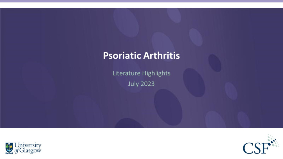 Literature review thumbnail: PsA Literature Highlights - July 2023