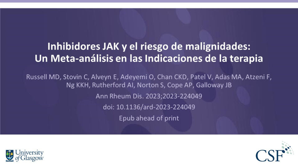 Publication thumbnail: Inhibidores JAK y el riesgo de malignidades:  Un Meta-análisis en las Indicaciones de la terapia