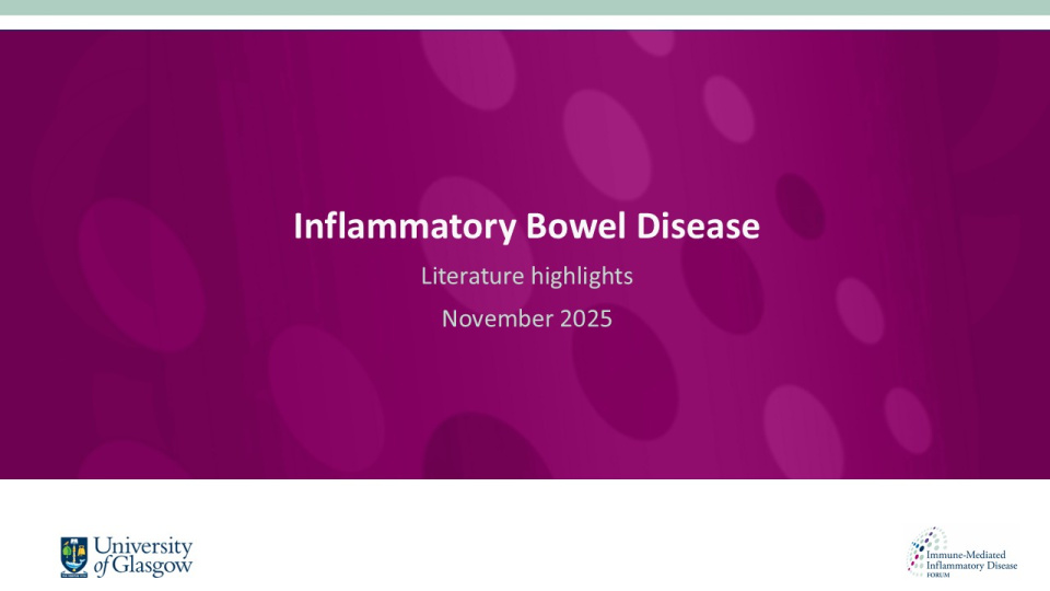 Literature review thumbnail: IBD Literature Highlights - November 2025