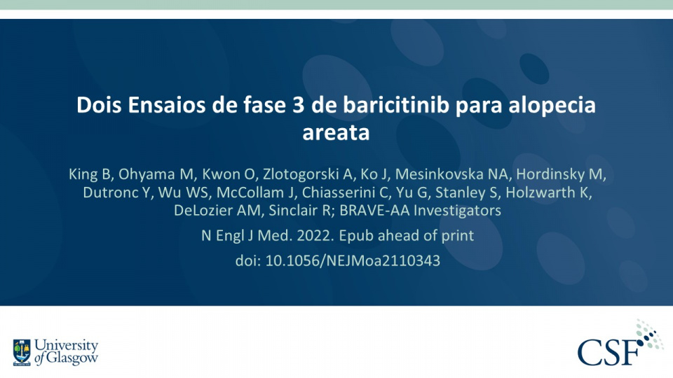 Publication thumbnail: Dois Ensaios de fase 3 de baricitinib para alopecia areata