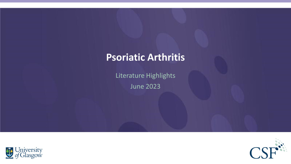 Literature review thumbnail: PsA Literature Highlights - June 2023