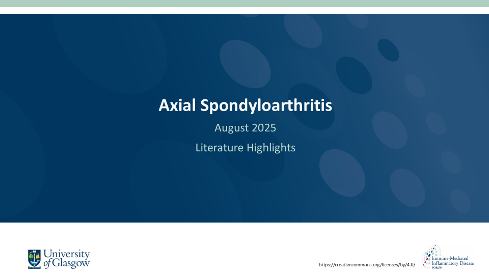 Literature review thumbnail: AxSpA Literature Highlights - August 2025
