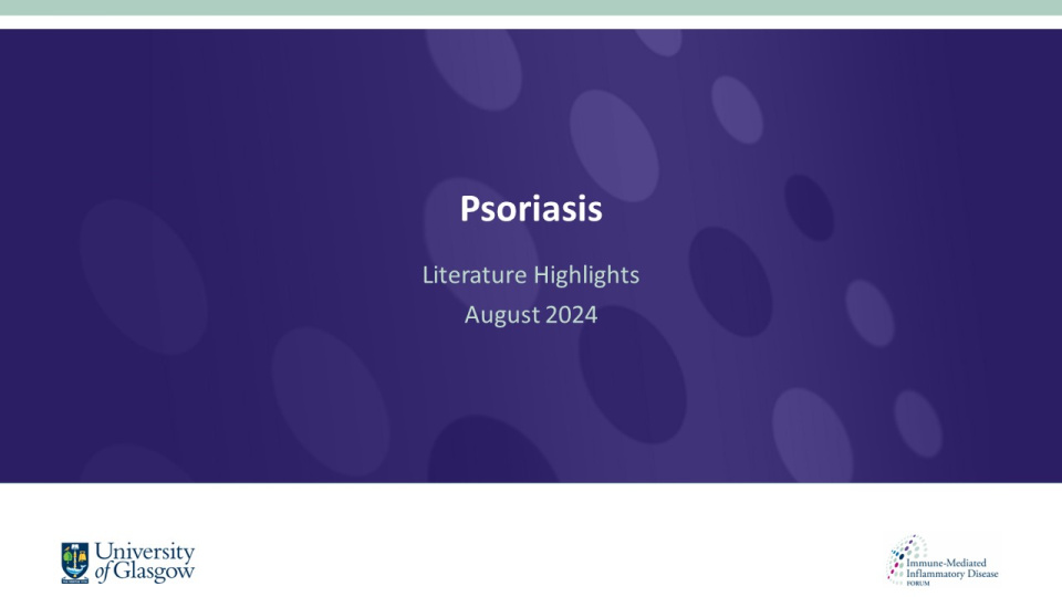 Literature review thumbnail: Psoriasis Literature Highlights - August 2024