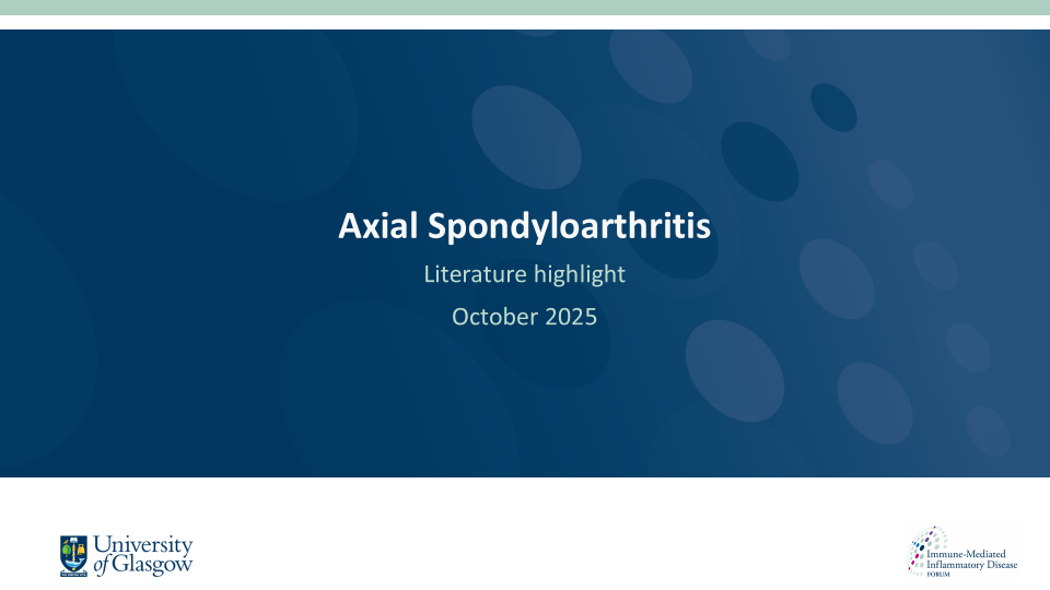 Literature review thumbnail: AxSpA Literature Highlights - October 2025