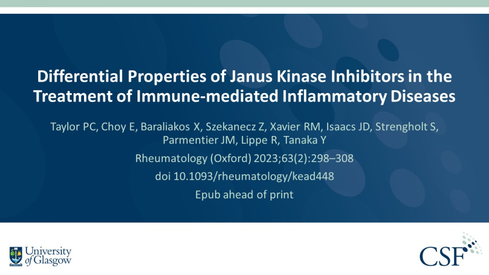 Publication thumbnail: Differential Properties of Janus Kinase Inhibitors in the Treatment of Immune-mediated Inflammatory Diseases
