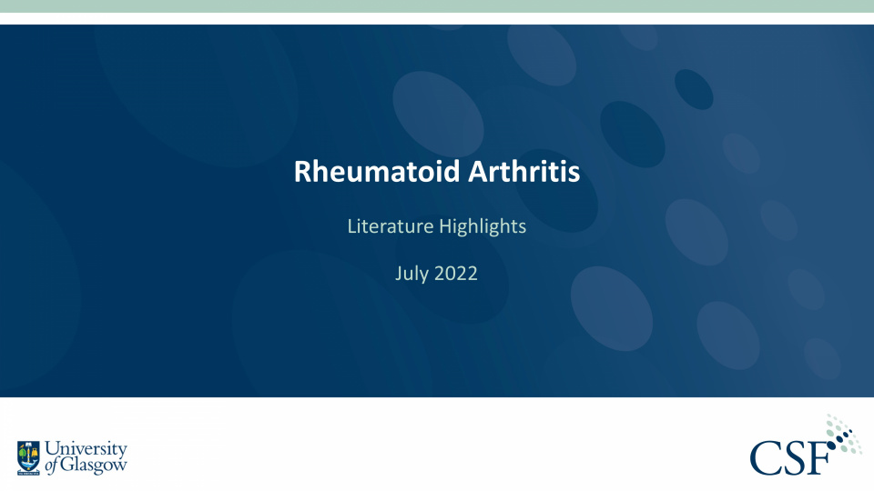 Literature review thumbnail: RA Single Slide Summaries – July 2022