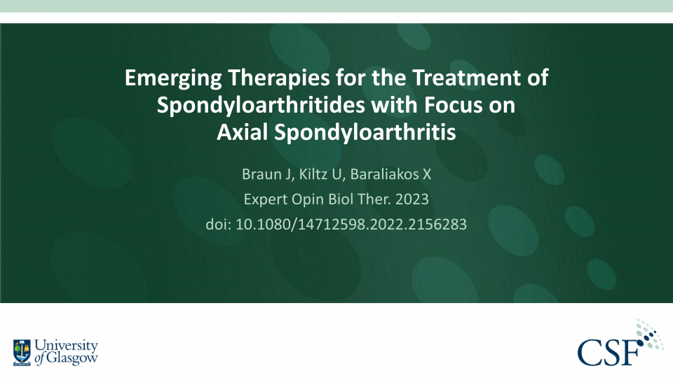 Publication thumbnail: Emerging Therapies for the Treatment of Spondyloarthritides with Focus on Axial Spondyloarthritis