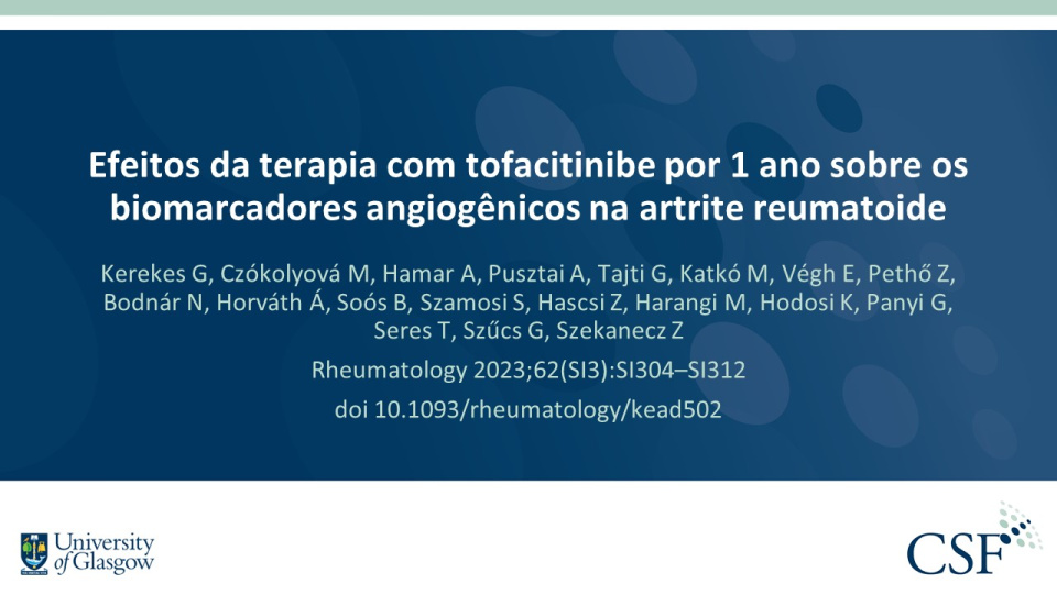 Publication thumbnail: Efeitos da terapia com tofacitinibe por 1 ano sobre os biomarcadores angiogênicos na artrite reumatoide