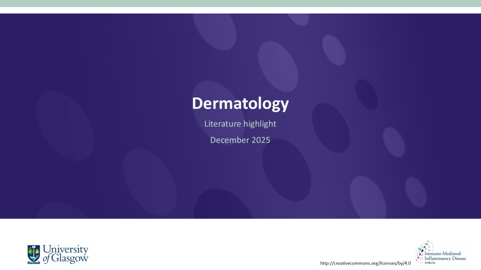 Literature review thumbnail: Psoriasis Literature Highlights - December 2025