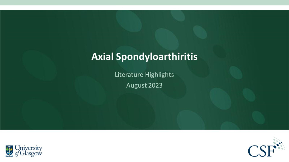 Literature review thumbnail: AxSpA Literature Highlights – August 2023