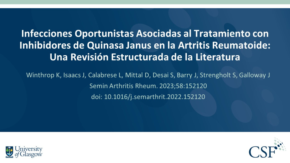 Publication thumbnail: Infecciones Oportunistas Asociadas al Tratamiento con Inhibidores de Quinasa Janus en la Artritis Reumatoide: Una Revisión Estructurada de la Literatura