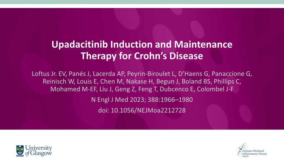 Publication thumbnail: Upadacitinib Induction and Maintenance Therapy for Crohn’s Disease