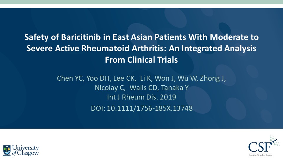 Publication thumbnail: Safety of Baricitinib in East Asian Patients With Moderate to Severe Active Rheumatoid Arthritis: An Integrated Analysis From Clinical Trials