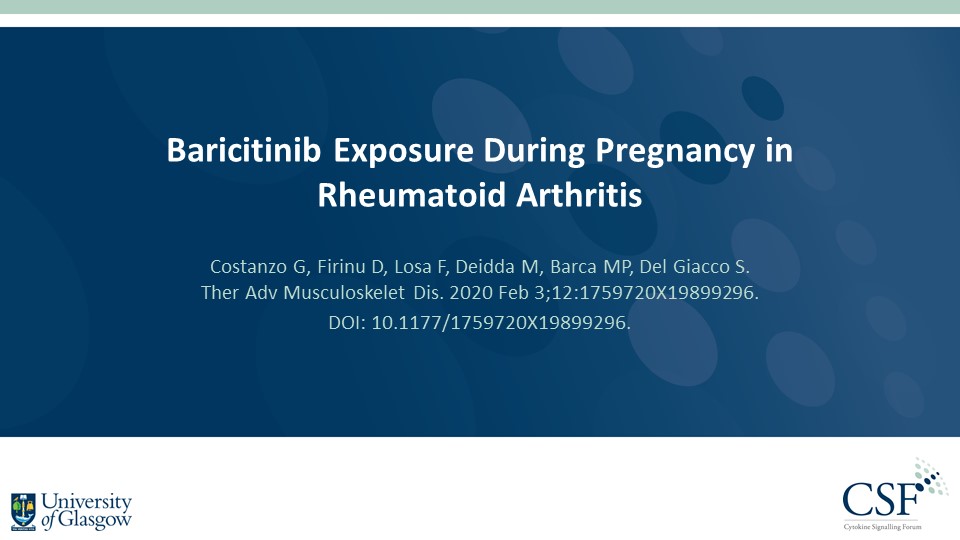 Publication thumbnail: Baricitinib Exposure During Pregnancy in Rheumatoid Arthritis