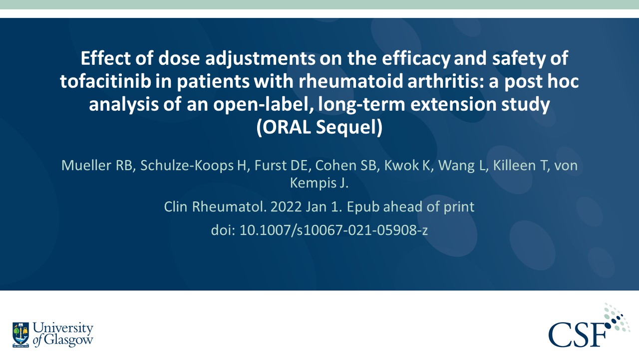 Effect of dose adjustments on the efficacy and safety of tofacitinib in ...