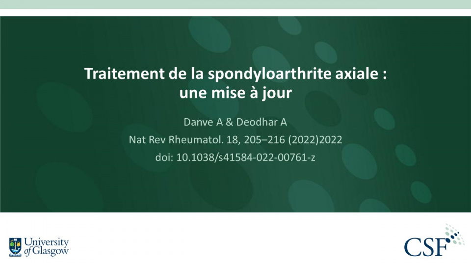 Publication thumbnail: Traitement de la spondyloarthrite axiale :  une mise à jour