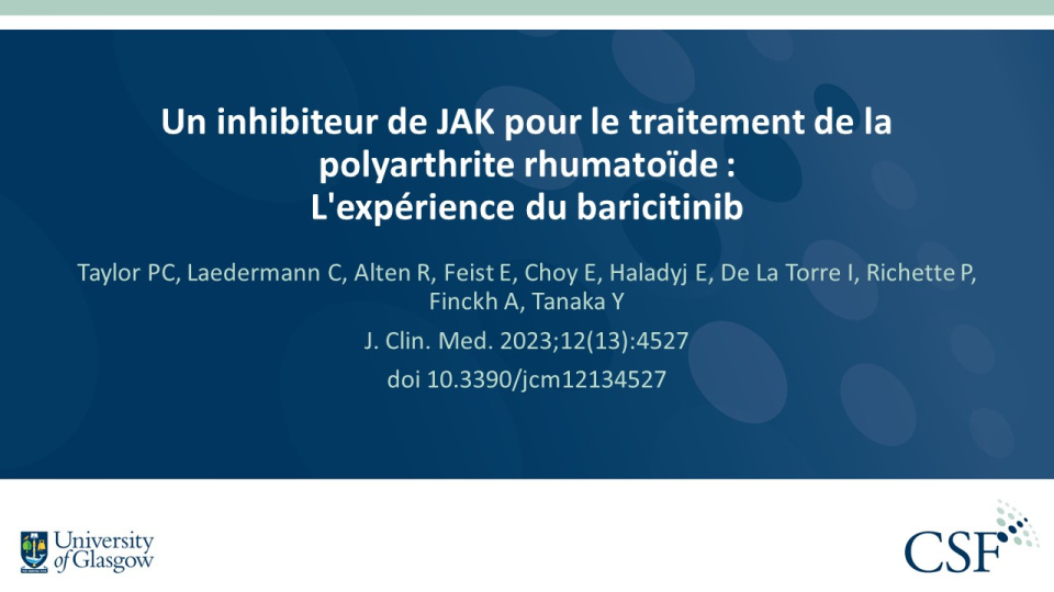 Publication thumbnail: Un inhibiteur de JAK pour le traitement de la polyarthrite rhumatoïde :L'expérience du baricitinib