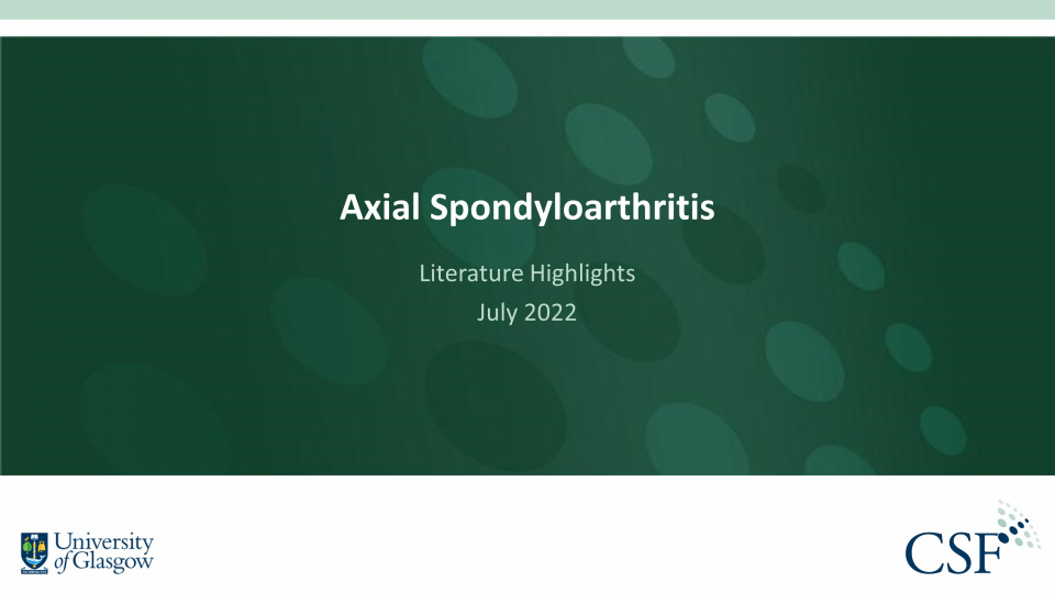 Literature review thumbnail: AxSpA Single Slide Summaries – July 2022