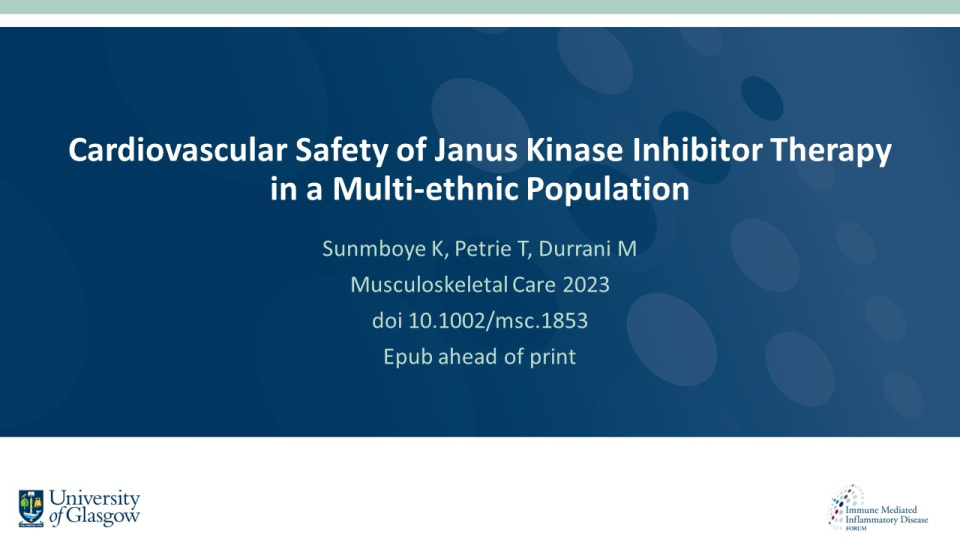 Publication thumbnail: Cardiovascular Safety of Janus Kinase Inhibitor Therapy in a Multi-ethnic Population
